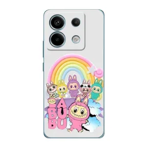 Чехол с Лабубу на Xiaomi Redmi Note 13 Pro (5G) (Фон Лабубу)