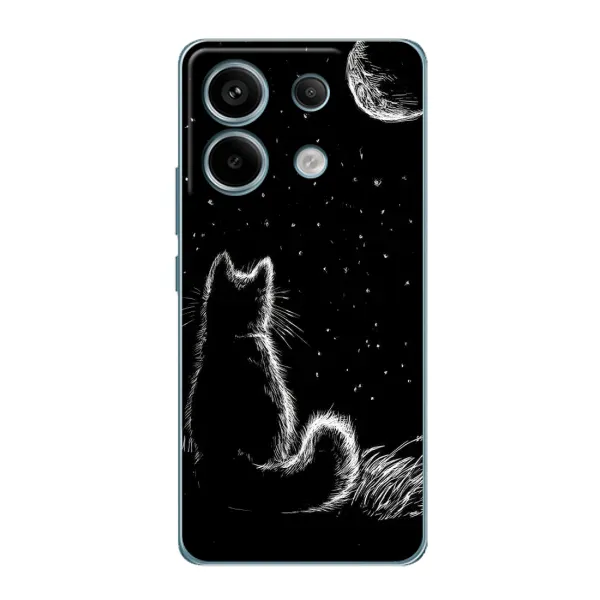 Чохол з принтом «Котик і місяць» для Xiaomi Redmi Note 13 Pro (5G)