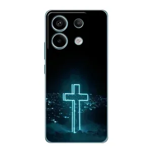 Чехол для Xiaomi Redmi Note 13 Pro (5G) (AlphaPrint) - (Христианские) (Крест и город)