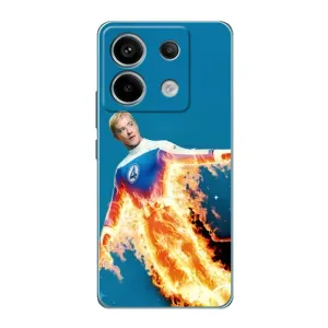 Чехол с принтом Фантастическая четверка для Xiaomi Redmi Note 13 Pro (5G) (Человек-факел в огне)