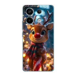 Яскравий чохол для Xiaomi Redmi Note 13 Pro (5G) з Зимові Оленята (Олень з шарфом)