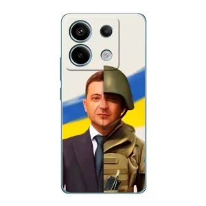 Чохол для Xiaomi Redmi Note 13 Pro (5G) (AlphaPrint - с принтом Зеленського) (Зеленский солдат)
