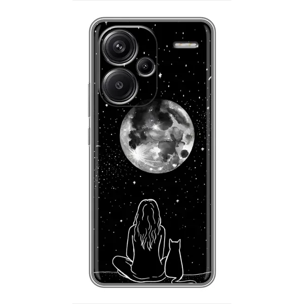 Чохол з принтом «Дівчина з котом» для Xiaomi Redmi Note 13 Pro Plus