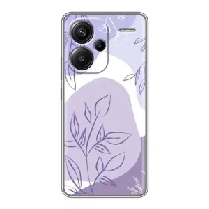 Силиконовый чехол с принтом в цветах на Xiaomi Redmi Note 13 Pro Plus (Фиолетовые листья абстракция)