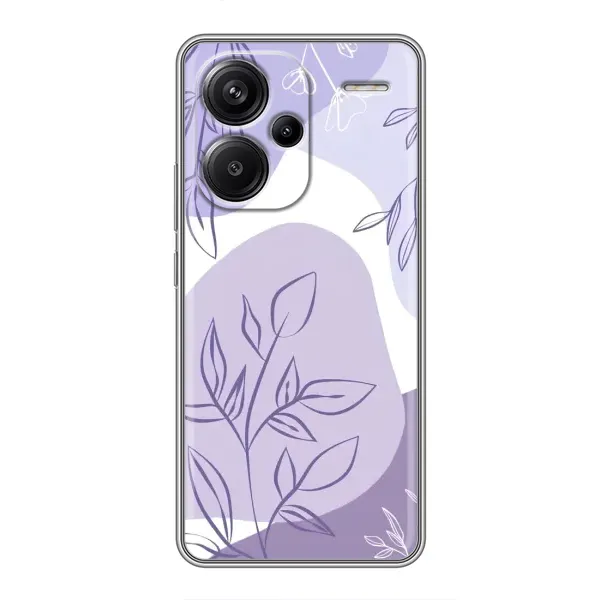 Чохол з принтом «Фіолетове листя абстракція» для Xiaomi Redmi Note 13 Pro Plus