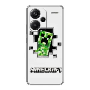 Чехол Майнкрафт на Xiaomi Redmi Note 13 Pro Plus (AlphaPrint) Minecraft (крипер Майнкрафт)