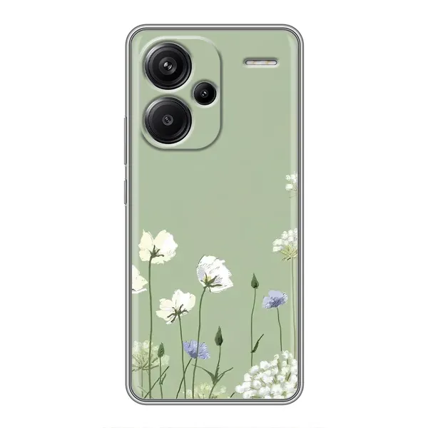 Чохол з принтом «Квіти на зеленому» для Xiaomi Redmi Note 13 Pro Plus