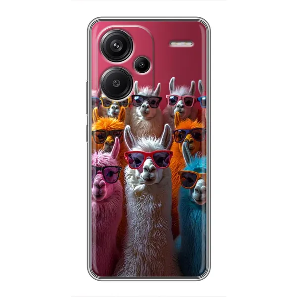 Чохол з принтом «Лами в окулярах» для Xiaomi Redmi Note 13 Pro Plus