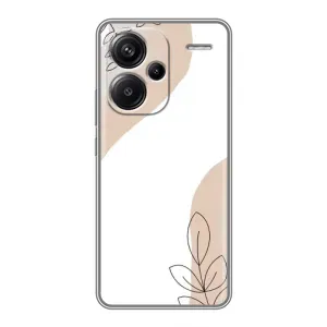 Силиконовый чехол с принтом в цветах на Xiaomi Redmi Note 13 Pro Plus (Нюдовая веточка абстракция)