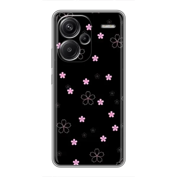 Чохол з принтом «Рожеві квіти на чорному» для Xiaomi Redmi Note 13 Pro Plus Чохол з принтом «Рожеві квіти на чорному» для Xiaomi Redmi Note 13 Pro Plus