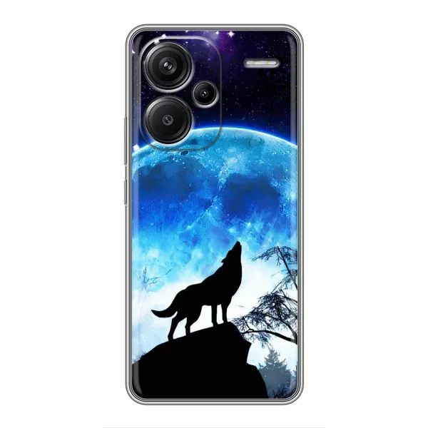 Чехол с принтом «Волк на луну» для Xiaomi Redmi Note 13 Pro Plus