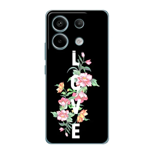 Чохол з принтом «Квіти LOVE» для Xiaomi Redmi Note 13 Pro