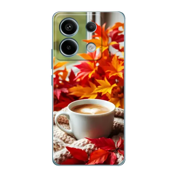 Чохол з принтом «Кава та листя» для Xiaomi Redmi Note 13 Pro Чохол з принтом «Кава та листя» для Xiaomi Redmi Note 13 Pro