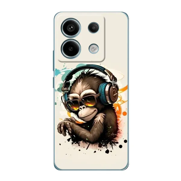 Чехол с принтом «Макака в наушниках» для Xiaomi Redmi Note 13 Pro