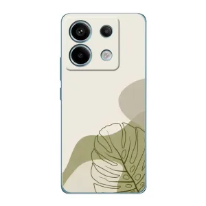 Силиконовый чехол с принтом в цветах на Xiaomi Redmi Note 13 Pro (Зеленая монстера дизайн)