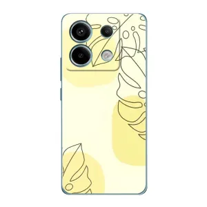 Силиконовый чехол с принтом в цветах на Xiaomi Redmi Note 13 Pro (Желтая монстера арт)