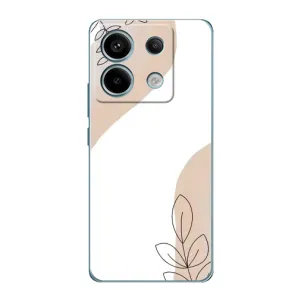 Силиконовый чехол с принтом в цветах на Xiaomi Redmi Note 13 Pro (Нюдовая веточка абстракция)