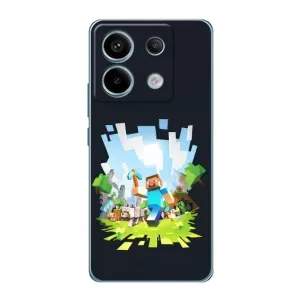 Чехол Майнкрафт на Xiaomi Redmi Note 13 Pro (4G) (AlphaPrint) Minecraft (персонажи Minecraft)