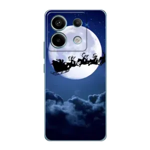 Новогодние Чехлы для Редми Нот 13 Про (4G) (VPrint) (Санта - луна)