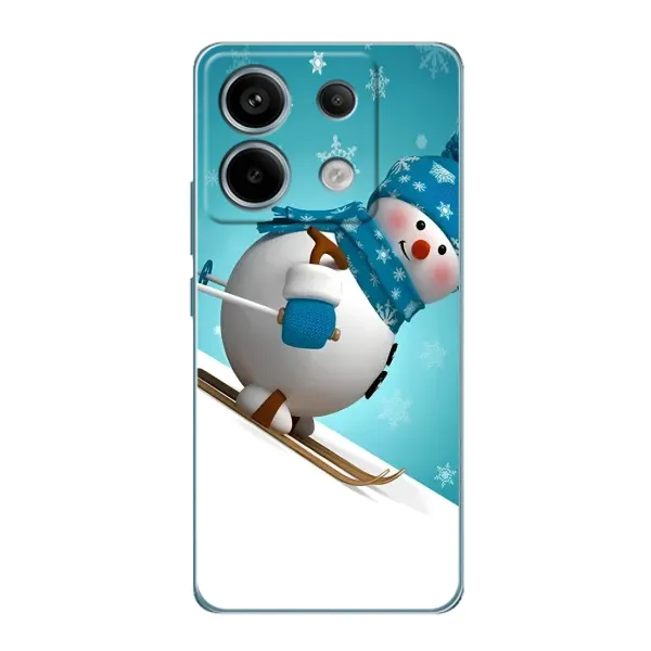 Чехол с принтом «Снеговик на лыжах» для Xiaomi Redmi Note 13 Pro
