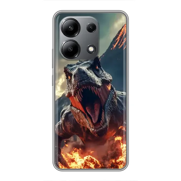 Чохол з принтом «Вогняний динозавр» для Xiaomi Redmi Note 13 (4G)