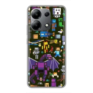Чехол Майнкрафт на Xiaomi Redmi Note 13 (4G) (AlphaPrint) Minecraft (Коллаж Майнкрафт)