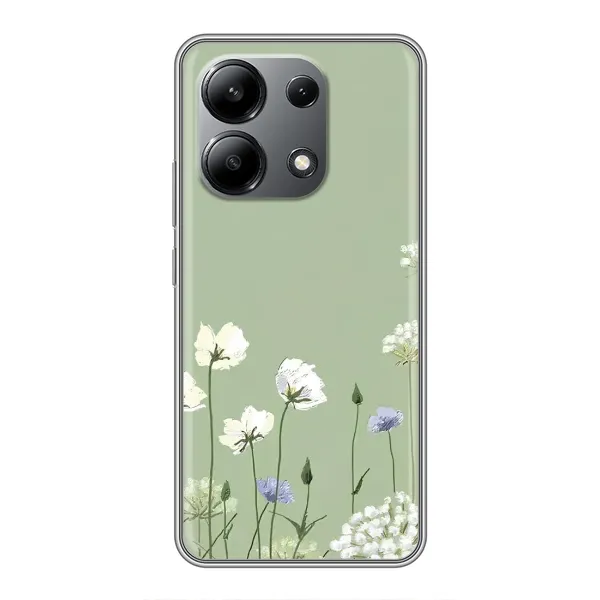 Чохол з принтом «Квіти на зеленому» для Xiaomi Redmi Note 13 (4G)