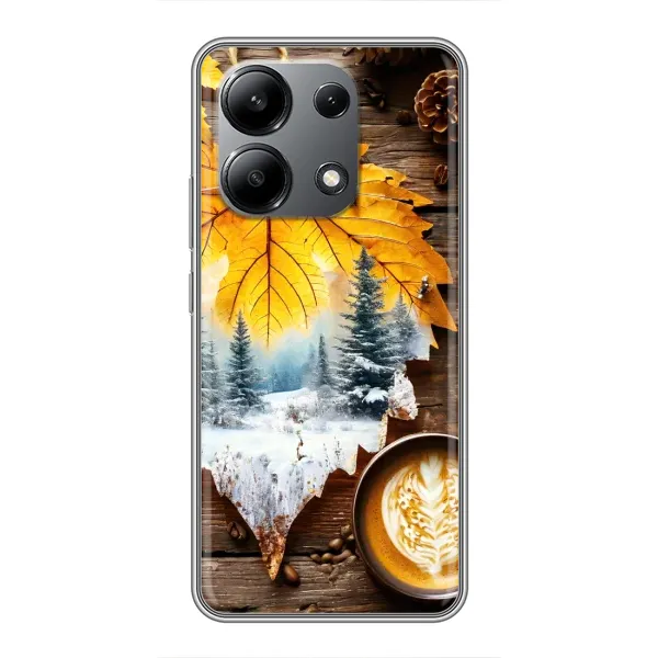 Чехол с принтом «Осенне-зимний кофе» для Xiaomi Redmi Note 13 (4G)