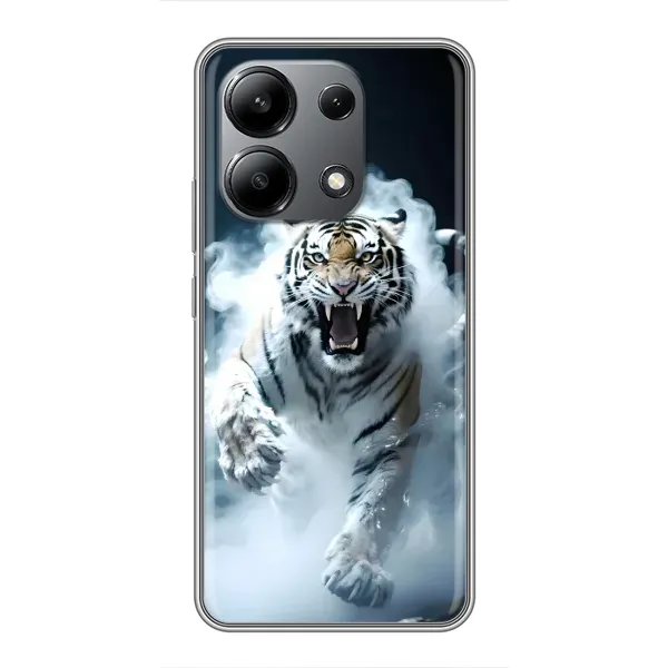 Чохол з принтом «Білий тигр у диму» для Xiaomi Redmi Note 13 (4G)