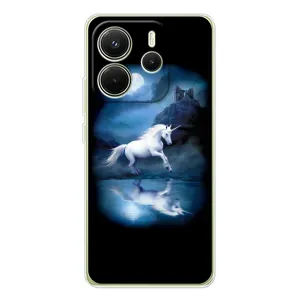 Чехол для Xiaomi Redmi Note 14 4G (Глобальная версия) - (Единорожки - Новинки) (AlphaPrint) (Единорог)