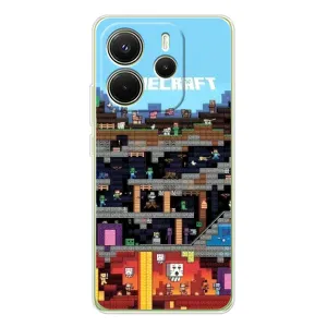 Чохол Майнкрафт на Xiaomi Redmi Note 14 4G (Global version) (AlphaPrint) Minecraft (фон Minecraft)