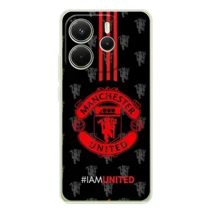 Чехол Манчестер Юнайтед для Xiaomi Redmi Note 14 4G (Глобальная версия) (AlphaPrint) (лого МЮ)