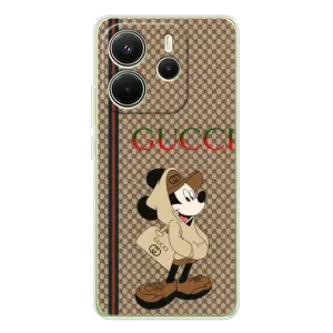 Чехлы ГУЧЧИ для Xiaomi Redmi Note 14 4G (Глобальная версия) (AlphaPrint) (Mickey GUCCI)