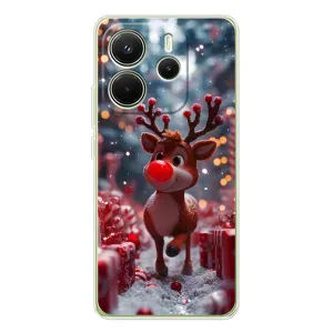 Яркий чехол для Xiaomi Redmi Note 14 4G (Global) с Зимними Оленятами (Олень среди подарков)