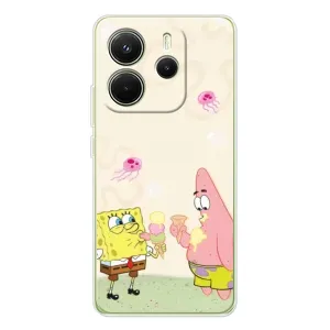 Чехол Губка Боб для Xiaomi Redmi Note 14 4G (Глобальная версия) (Патрик и Боб)