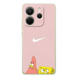 Чехол Губка Боб для Xiaomi Redmi Note 14 4G (Глобальная версия) (Патрик и Губка)