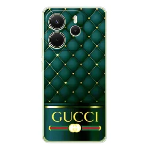 Чехлы ГУЧЧИ для Xiaomi Redmi Note 14 4G (Глобальная версия) (AlphaPrint) (Текстура Гуччи)