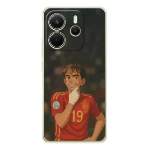 Чехол с футболистом Ламин Ямаль Xiaomi Redmi Note 14 4G (Global version) (Ямаль аниме)