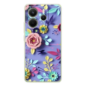 Чехлы с Цветами для Xiaomi Redmi Note 14 4G (VPrint) (Цветочный дизайн)