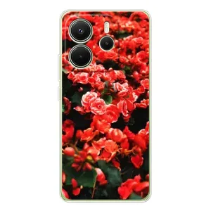 Чехлы с Цветами для Xiaomi Redmi Note 14 4G (VPrint) (Цветы красные)