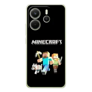 Чохол Майнкрафт на Xiaomi Redmi Note 14 4G (AlphaPrint) Minecraft (герої Minecraft)