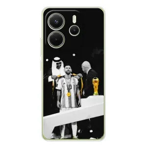 Чехлы для Xiaomi Redmi Note 14 4G (Leo чемпион) (AlphaPrint) (Месси в накидке)