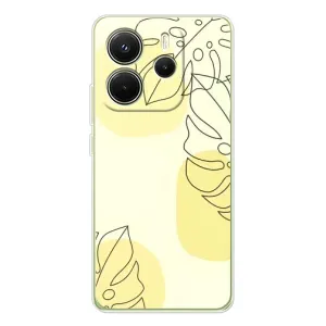 Силиконовый чехол с принтом в цветах на Xiaomi Redmi Note 14 4G (Желтая монстера арт)