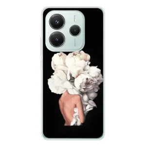 Чехлы (ART) Цветы на Xiaomi Redmi Note 14 5G (VPrint) (Белые цветы)