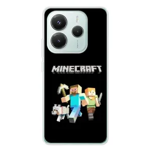 Чохол Майнкрафт на Xiaomi Redmi Note 14 5G (AlphaPrint) Minecraft (герої Minecraft)