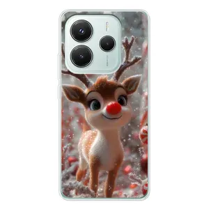 Яркий чехол для Xiaomi Redmi Note 14 5G с Зимними Оленятами