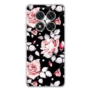 Чехлы с Цветами для Xiaomi Redmi Note 14 Pro 5G (VPrint) (Цветочки на черном)