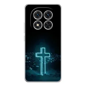 Чехол для Xiaomi Redmi Note 14 Pro 5G (AlphaPrint) - (Христианские) (Крест и город)