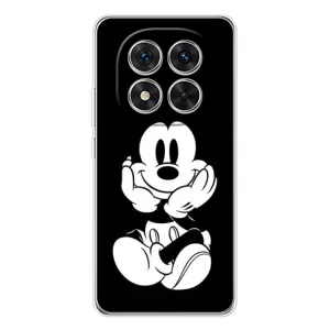 Эксклюзивный чехол для Xiaomi Redmi Note 14 Pro 5G (AlphaPrint - Мультяшные) (Микки на черном)