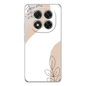 Силиконовый чехол с принтом в цветах на Xiaomi Redmi Note 14 Pro 5G (Нюдовая веточка абстракция)
